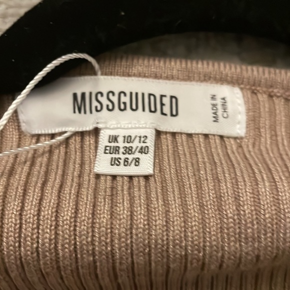 Missguided Nude Ribbed Sweetheart Neckline Sweater, size 6-8 - Picture 2 of 4